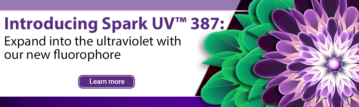 Introducing Spark U V 387 Expand into ultraviolet with our new fluorophore learn more